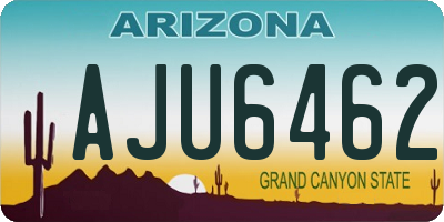 AZ license plate AJU6462