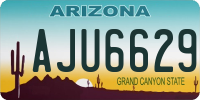 AZ license plate AJU6629