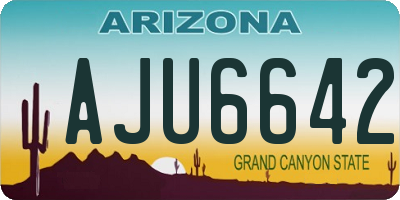 AZ license plate AJU6642