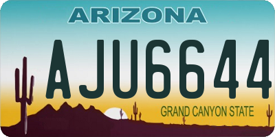AZ license plate AJU6644