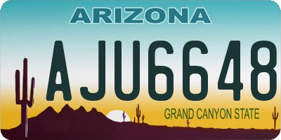 AZ license plate AJU6648