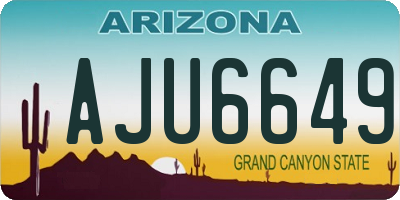 AZ license plate AJU6649