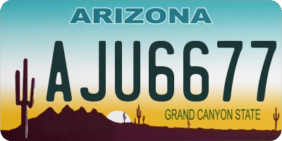 AZ license plate AJU6677