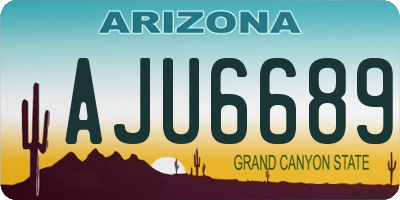 AZ license plate AJU6689