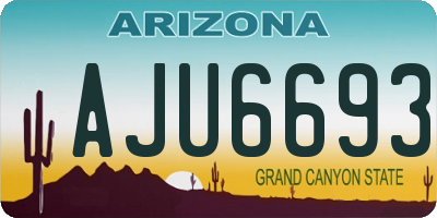 AZ license plate AJU6693