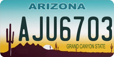 AZ license plate AJU6703