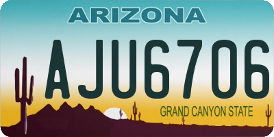 AZ license plate AJU6706