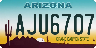 AZ license plate AJU6707