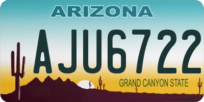 AZ license plate AJU6722