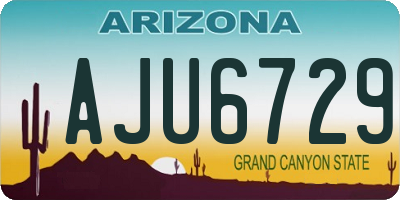 AZ license plate AJU6729