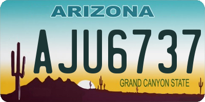 AZ license plate AJU6737