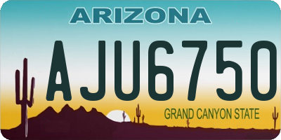 AZ license plate AJU6750