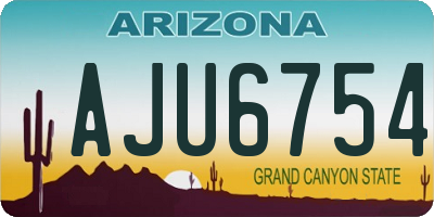 AZ license plate AJU6754