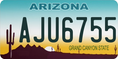 AZ license plate AJU6755