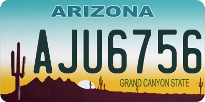 AZ license plate AJU6756
