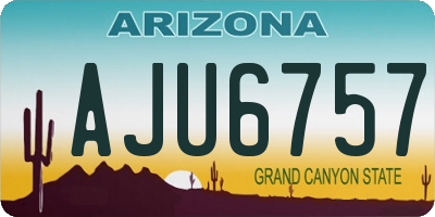 AZ license plate AJU6757