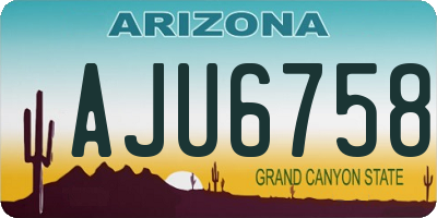 AZ license plate AJU6758