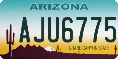 AZ license plate AJU6775