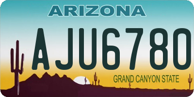 AZ license plate AJU6780