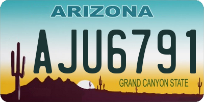 AZ license plate AJU6791