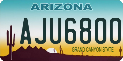 AZ license plate AJU6800