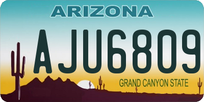 AZ license plate AJU6809