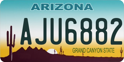 AZ license plate AJU6882
