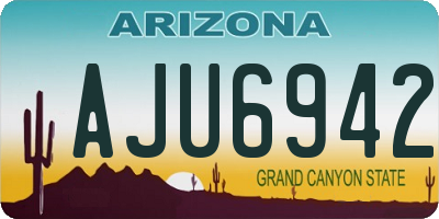 AZ license plate AJU6942