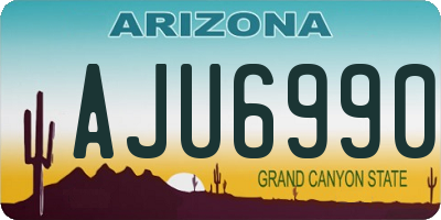 AZ license plate AJU6990