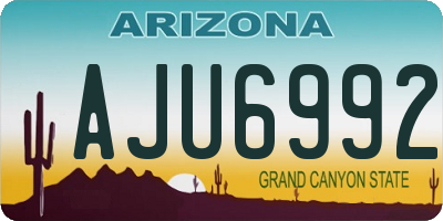 AZ license plate AJU6992