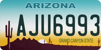AZ license plate AJU6993