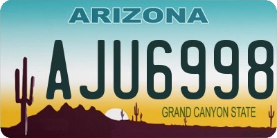 AZ license plate AJU6998
