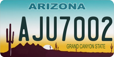 AZ license plate AJU7002