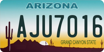 AZ license plate AJU7016