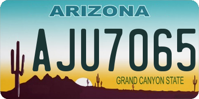 AZ license plate AJU7065