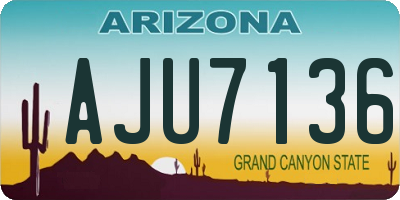AZ license plate AJU7136