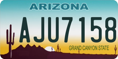 AZ license plate AJU7158