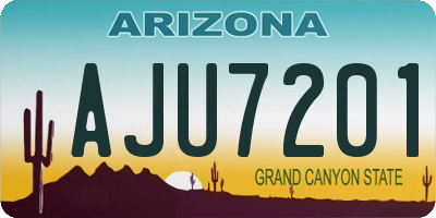 AZ license plate AJU7201
