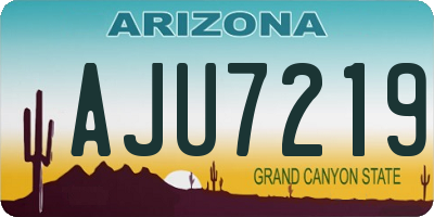 AZ license plate AJU7219