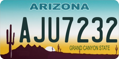 AZ license plate AJU7232