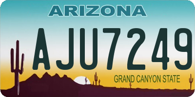 AZ license plate AJU7249