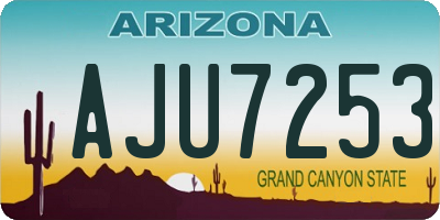 AZ license plate AJU7253