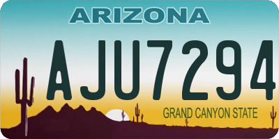 AZ license plate AJU7294