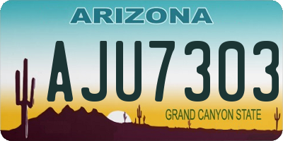 AZ license plate AJU7303