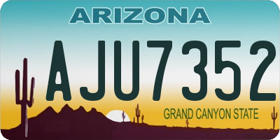AZ license plate AJU7352