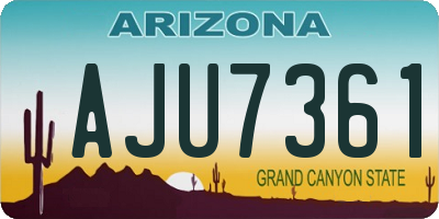 AZ license plate AJU7361