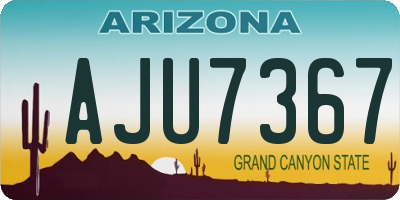 AZ license plate AJU7367