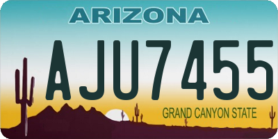 AZ license plate AJU7455