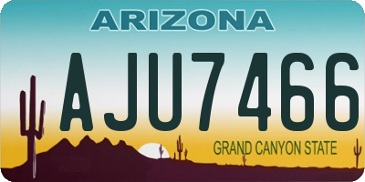 AZ license plate AJU7466