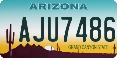 AZ license plate AJU7486